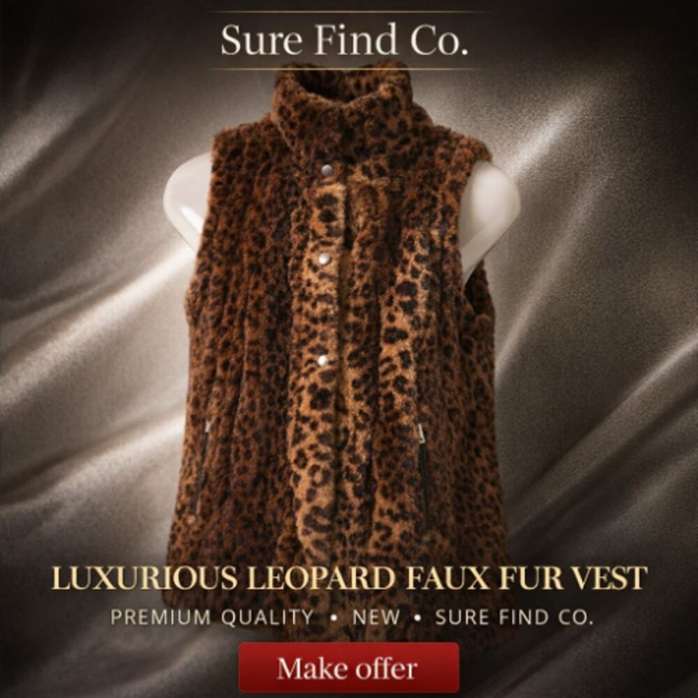 Westport 1962  VTG Reversible Faux Fur Cheeta Animal Print Vest Womens Size XS